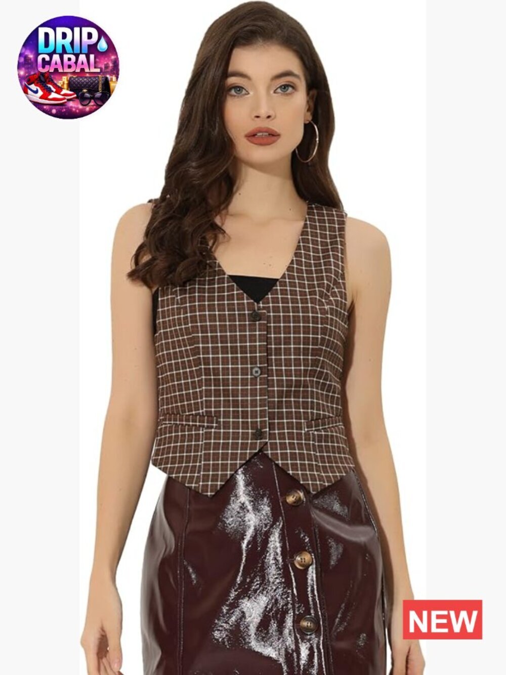 Plaid Vest Steampunk Sleeveless Button Waistcoat Racerback